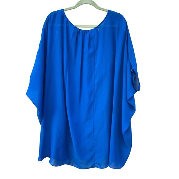 Rampage Blouse Women’s Sz Small Royal‎ Blue Dolman Short Sleeves Lined - Picture 2 of 9